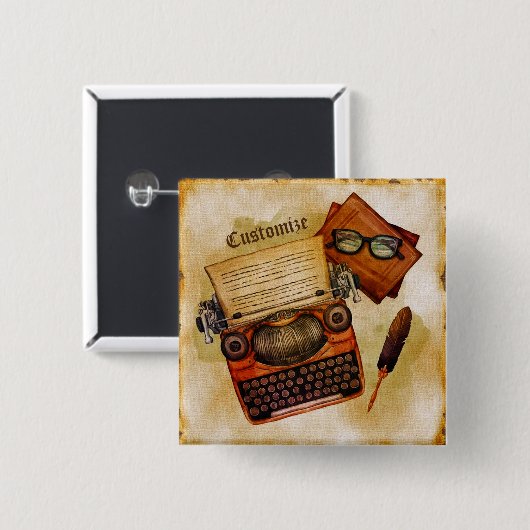 Es ist Vintag geschrieben Button (Vorne & Hinten)