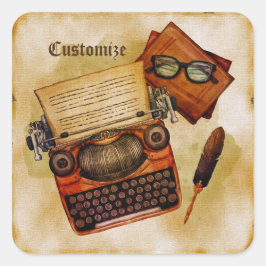 Es ist Vintag geschrieben Quadratischer Aufkleber