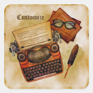 Es ist Vintag geschrieben Quadratischer Aufkleber