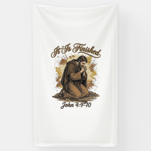 Es ist vollbracht Bibelvers Vintage Christliches T Banner