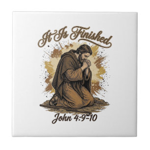 Es ist vollbracht Bibelvers Vintage Christliches T Fliese