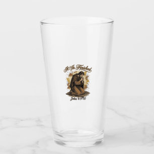 Es ist vollbracht Bibelvers Vintage Christliches T Glas