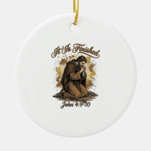 Es ist vollbracht Bibelvers Vintage Christliches T Keramik Ornament