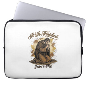 Es ist vollbracht Bibelvers Vintage Christliches T Laptopschutzhülle