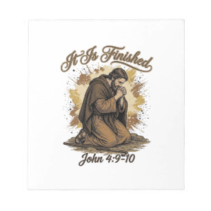 Es ist vollbracht Bibelvers Vintage Christliches T Notizblock
