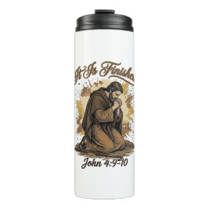 Es ist vollbracht Bibelvers Vintage Christliches T Thermosbecher