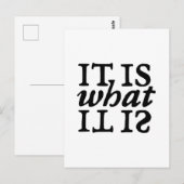"Es ist, was es ist" Typografie Postkarte (Vorne/Hinten)