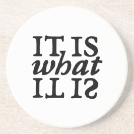 "Es ist, was es ist" Typografie Sandstone Unterset Getränkeuntersetzer
