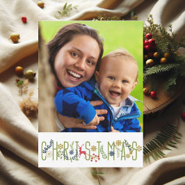 Es ist Weihnachten - Vertikale Fotokarte Einladung