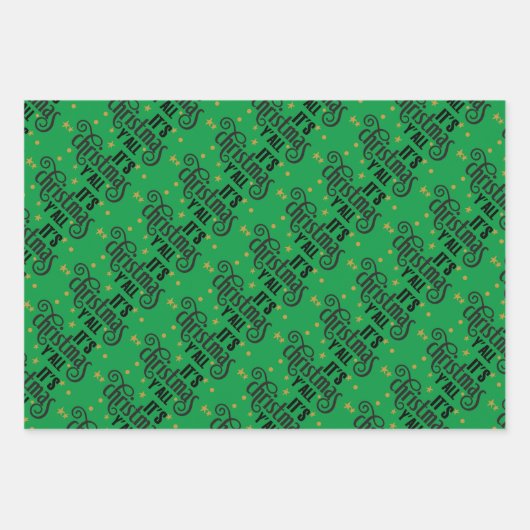 Es ist Weihnachten Y'All Word Art Geschenkpapier Set (Vorderseite 3)