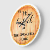 ES ist WEIN-UHR AN IHREM ZUHAUSE Große Wanduhr (Winkel)