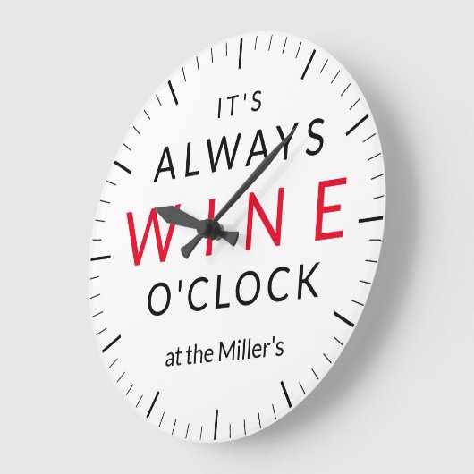 Es ist Weinuhr Bar Große Wanduhr (Winkel)