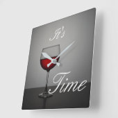 Es ist Weinzeit Quadratische Wanduhr (Winkel)