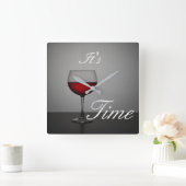 Es ist Weinzeit Quadratische Wanduhr (Zuhause)