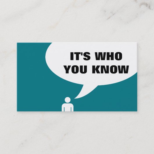 Es ist, wer Sie kennen, Sprechblasen-Befassung Empfehlungskarte (Vorderseite)