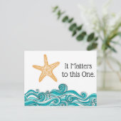 Es ist wichtig für diesen einen Starfish Postkarte (Stehend Vorderseite)