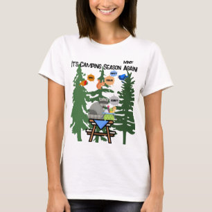 "Es ist wieder Camping Jahreszeit!" Anpassbare Fra T-Shirt