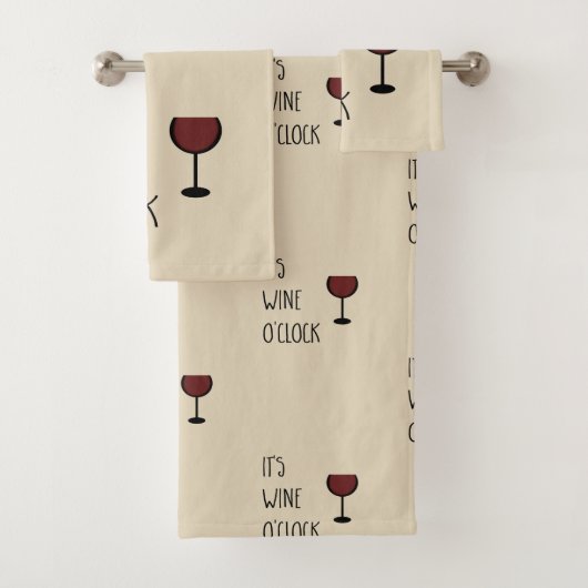 Es ist Wine O'Clock Badhandtuch Set (Insitu)