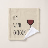Es ist Wine O'Clock Badhandtuch Set (Waschlappen)