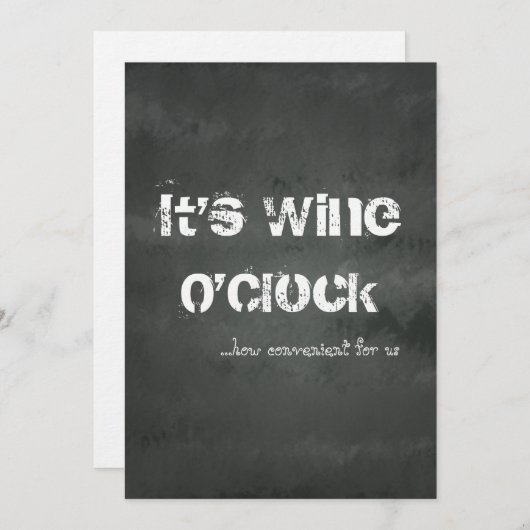 Es ist Wine O'Clock Einladung (Vorne/Hinten)