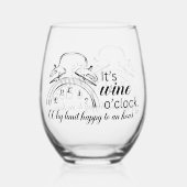 Es ist Wine O'Clock Weinglas Ohne Stiel (Vorderseite)
