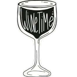 Es ist Wine Time Schwarz-Weiß-Aufkleber Aufkleber