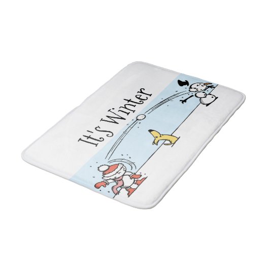 Es ist Winter Badematte (Schrägansicht)
