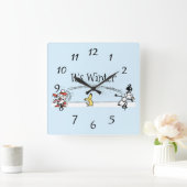 Es ist Winter Quadratische Wanduhr (Zuhause)