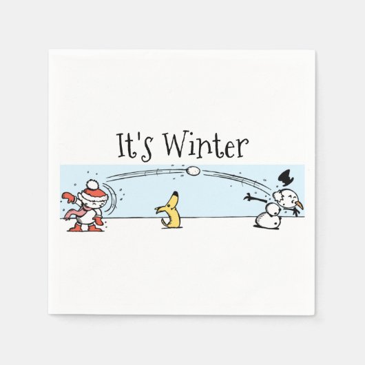 Es ist Winter Serviette (Vorderseite)