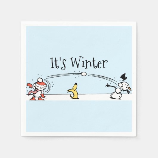 Es ist Winter Serviette (Vorderseite)