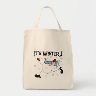Es ist Winter Snowman Tshirts und Geschenke Tragetasche