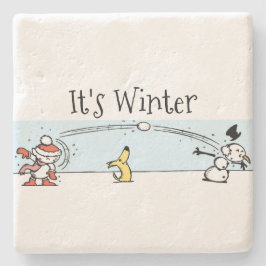 Es ist Winter Steinuntersetzer