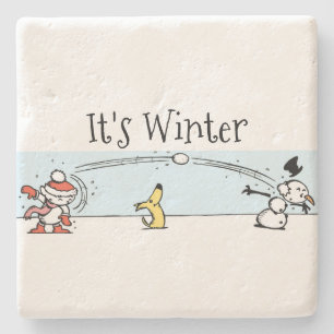 Es ist Winter Steinuntersetzer