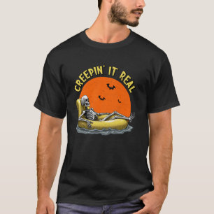 Es ist wirklich gruselig, lustiger Halloween-Skele T-Shirt