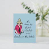 Es ist Zeit, Alkohol zu trinken und auf dem Tisch  Postkarte (Stehend Vorderseite)