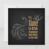 "Es ist Zeit, Champagner zu trinken und zu tanzen" Einladung (Vorderseite)