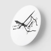 Es ist Zeit, die Cat - Funny Cat Clock Füttern Runde Wanduhr (Winkel)