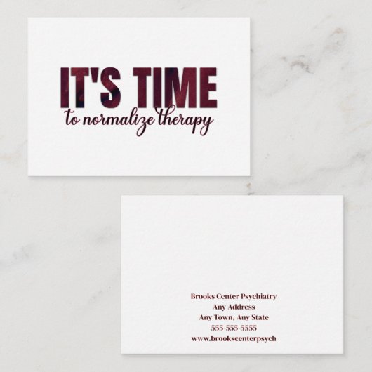 Es ist Zeit, die Therapie zu normalisieren Mitteilungskarte (Vorne/Hinten)