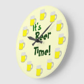 Es ist Zeit für Beer Große Wanduhr (Winkel)