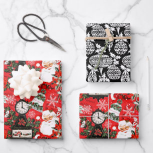 Es ist Zeit für das Verpacken von Papierblättern Geschenkpapier Set