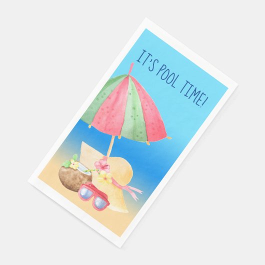 Es ist Zeit für den Pool Serviette (Ecke)