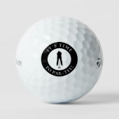Es ist Zeit für eine Par-Tee  Lustiges Monogramm f Golfball (Vorderseite)