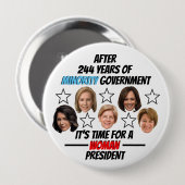 Es ist Zeit für einen weiblichen Präsidenten Button (Vorne & Hinten)