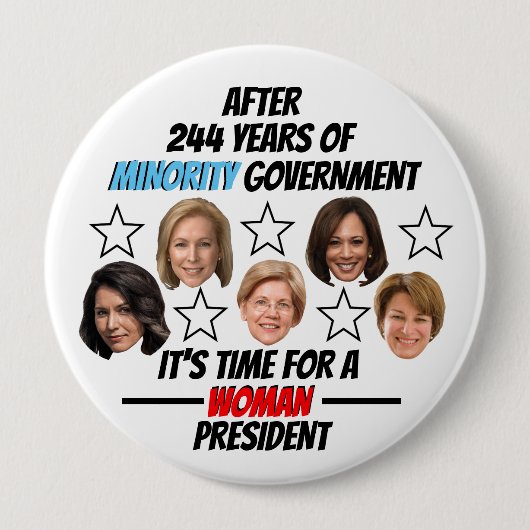 Es ist Zeit für einen weiblichen Präsidenten Button (Vorderseite)