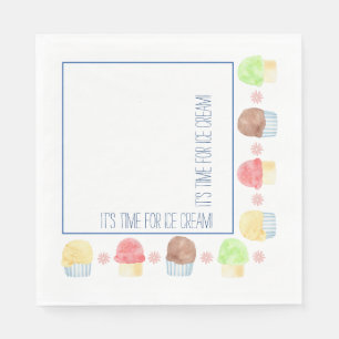 Es ist Zeit für Eiscremepapier Napkin Serviette