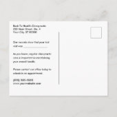 Es ist Zeit für Ihre Chiropraktik Anpassung Postkarte (Rückseite)