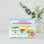 Es ist Zeit für Kindergarten, Schulbus Postkarte (Stehend Vorderseite)