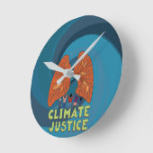Es ist Zeit für Klimagerechtigkeit Runde Wanduhr (Winkel)
