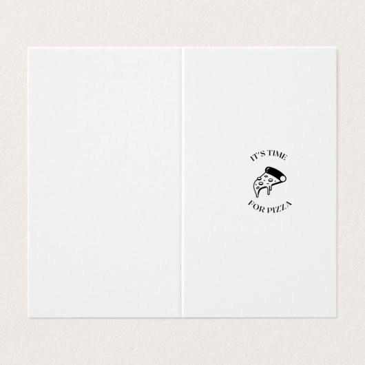 Es ist Zeit für Pizza Visitenkarten (Außenseite Aufgefaltet)