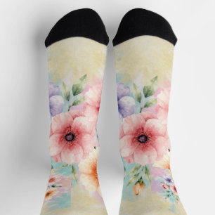 Es ist Zeit für Tie-Dye-Blumen zum Blühen Socken